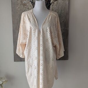 The Pioneer Woman Cream Eyelet Swim Coverup